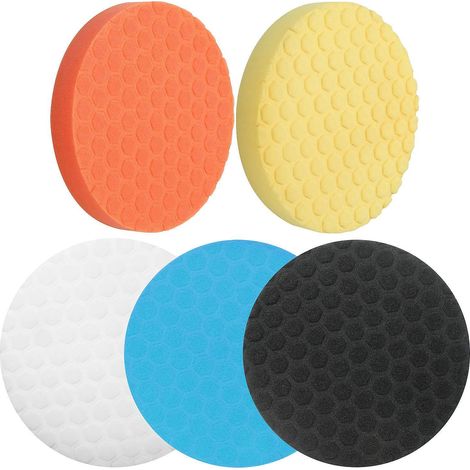 Lntyq Kit de tampons de polissage de 180 mm : 5 tampons, kit de polissage de voiture de 15,2 cm pour polissage, cirage et vernis d'étanchéité (1/5)