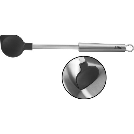 Silit Classic Line - Cucchiaio da cucina in plastica, 34 cm, in acciaio INOX lucido, con affetta resistente al calore, lavabile in lavastoviglie (1/5)