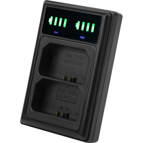 Station de charge double port pour batterie d'appareil photo portable NPFZ100 avec écran LCD (1/5)