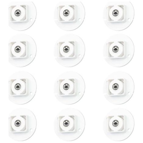 12 Pcs roulettes de Transfert Auto-Adhésives, roulettes à Billes de Transfert roulettes Plastique Solide Roulette de Rotation à 360 Degrés pour Support de Rangement Inférieur, Poubelle (1/5)