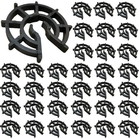 Lot de 100 Cales d'armatures pour Fer à Béton de Ø8 à Ø12, Enrobage Epaisseur 15 mm, pour Fixation Verticale, Dalle Armé Ferraillage, Accessoire de Coffrage à Clipser, Plastique, Noir (1/5)