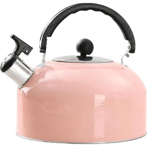 Multifunktionaler Edelstahl-Wasserkocher mit Pfeife für den Herd, Rosa (1/5)