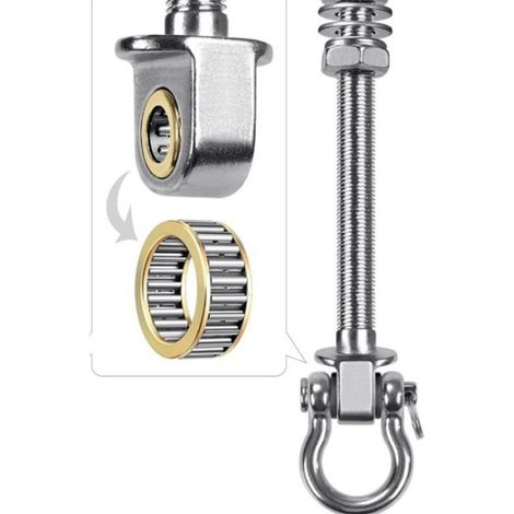 Crochet de suspension grand en forme d'arc pour balançoire - Acier inoxydable, pivot 360° silencieux avec roulement à aiguilles, forte charge, installation facile (1/5)