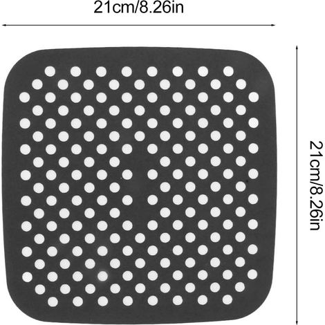Ortviai Tapis de Friteuse à Air Réutilisables en Silicone Antiadhésif, Lavable au Lave-vaisselle – 4 Pièces (21 cm, Rouge et Noir) (1/4)