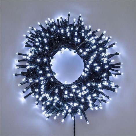 Catena luminosa 1000 led bianco FREDDO Interno/Esterno 50mt LUCI ALBERO NATALE (1/9)