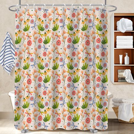 Rideau de bain 180x180 avec anneaux rideau imperméable pour un intérieur cosy et chaleureux (1/5)