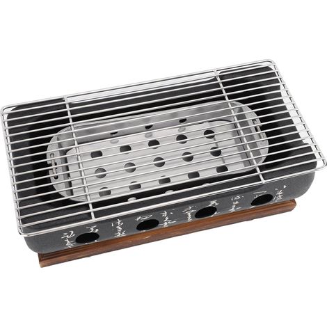 Poêle à Barbecue de Style japonais, poêle à charbon de bois, calligraphie rectangulaire, chauffage rapide, Base en fil d'alliage d'aluminium pour le Camping XL (1/5)