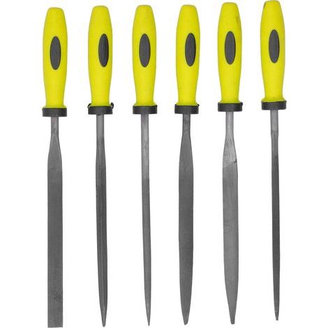 Fafeicy 6pcs Small File Set, Portant des Fichiers en Acier pour Le Polissage en Métal, Rond, Excellent Poignée TPR, Fichier carré Pointu/Plat, adapté au Métal, en Verre, à la des (1/5)