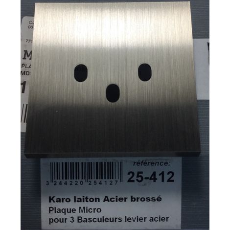 Mod Elec 25-412 - Karo Brass Brushed Steel Front - 3 Lever Rockers