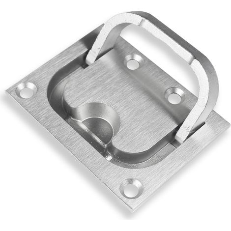 FRH-L-304|Ensemble de quatre pièces,Poignée anneau encastrée grand format 76\57mm acier inox 304 brossé (1/5)