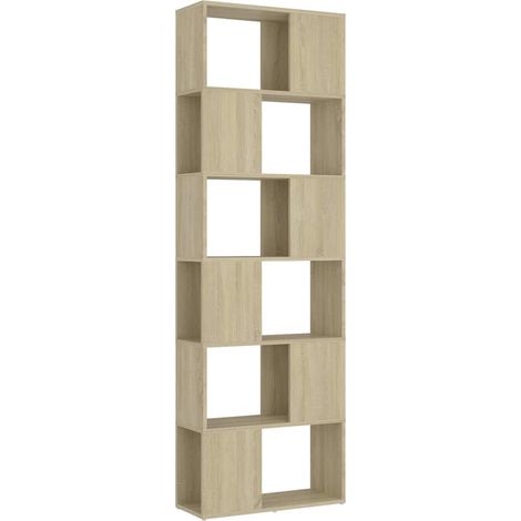 Maison Exclusive - Bücherregal Raumteiler Sonoma-Eiche 60x24x186 (1/5)