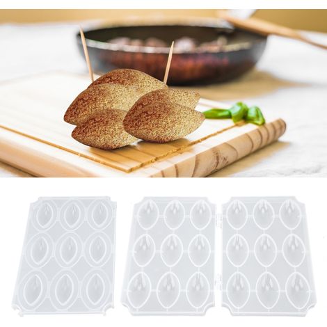9-teilige Kibbeh-Form, Backblech für Fleisch, zur Zubereitung von Fleischbällchen, Frikadellen und Desserts, transparent (1/5)