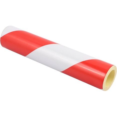 20cm x 10Ft einseitiger auto-collant réfléchissant bande sécurité inclinable rouge blanc (1/3)