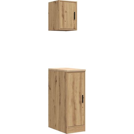 Armoires garage 2 pcs chêne artisanal bois d'ingénierie
