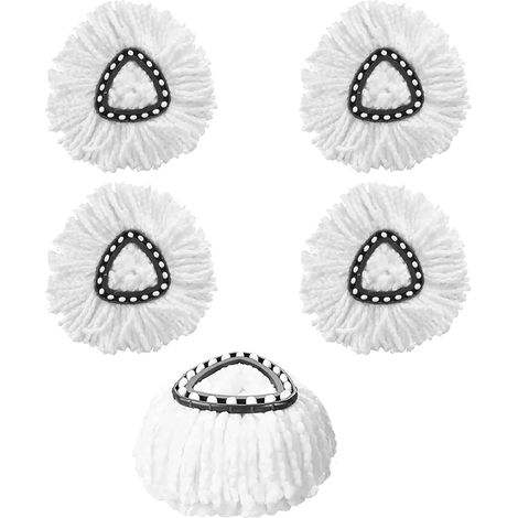 Replacement Head for EasyWring Clean Turbo 2 in 1 Classic Spin Microfiber Mop, Universal Replacement Head for Triangular Mop (5PCS) (1/5)