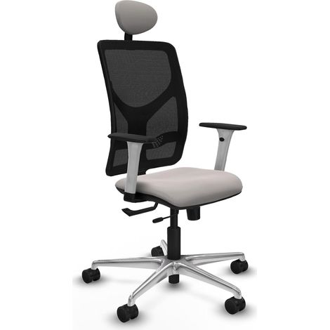 Chaise de bureau piqueras y crespo Motilla cuir synthétique blanc aluminium (1/2)