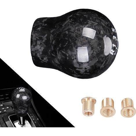 Pommeau de levier de vitesses RS en fibre de carbone pour modification de voiture ST 6 vitesses, compatible avec Ford Focus et Fiesta - sans marquage (fibre de carbone forgée) (1/4)