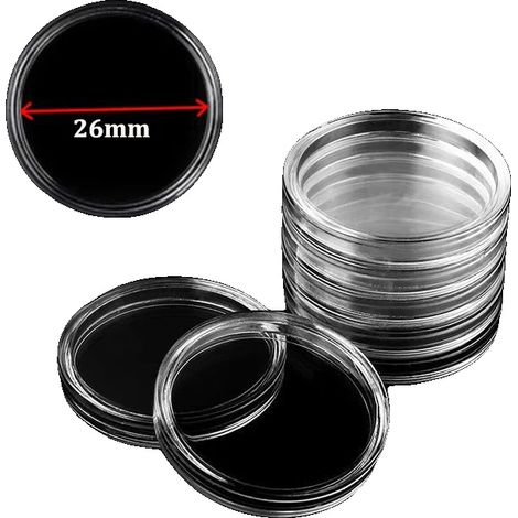 Boîte de rangement pour pièces, visibilité claire, matériau plastique durable, 26mm 10pcs (1/2)