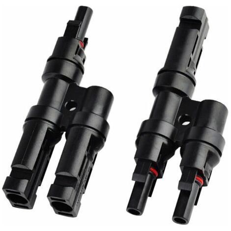 Photovoltaic Solar Panel Connector, PV Connector, T/Y Branch Connector Cable Splitter Fitting, for Parallel Connection Between Solar Panels (1/4)