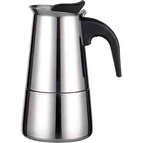 Cafetière Italienne Moka en Acier Inoxydable 2 Tasses 100 ml Compatible Toutes Plaques Sauf Induction - (1/5)