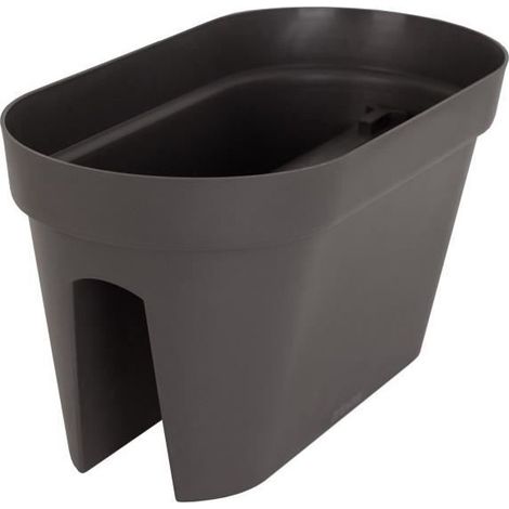 ARTEVASI Jardiniere pour balcon CAPRI - Gris anthracite - 30 x 60 x H 30 cm - 26,8L (1/4)