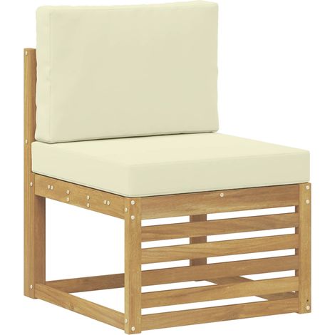 Maison Exclusive - Outdoor Mittelsofa Massivholz Akazie Weiß (1/5)