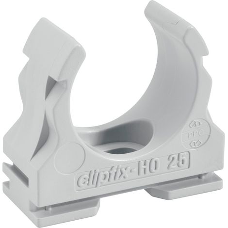 50 Stück Fränkische Kunststoff-Klemmschelle clipfix-H0, halogenfrei, Ø mm 16 mm, grau