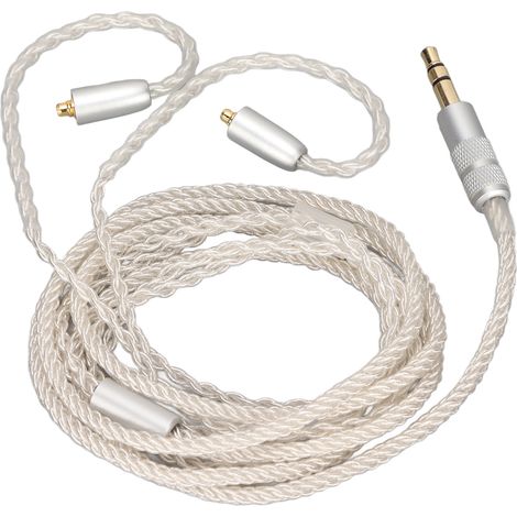 Câble de mise à niveau pour casque audio MMCX, 8 brins en cuivre argenté, compatible SE215 SE315 SE425 SE535 SE846 TK200 T100 (1/5)