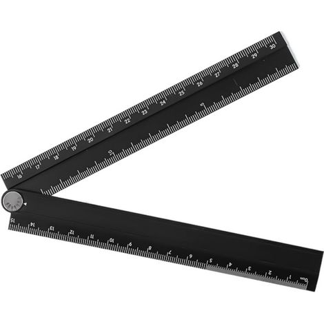 Règle pliante en aluminium de 30 cm, outil mesure géométrique (1/5)