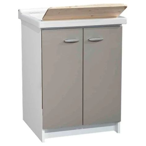 Mobile lavatoio marella colore grigio tortora vasca ceramica bianca 63x50