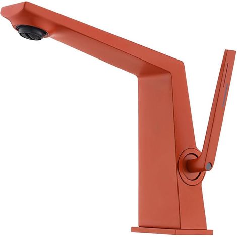 Mitigeur lavabo laiton 1 trou, eau chaude froide, robinet moderne élégant salle de bain (1/5)