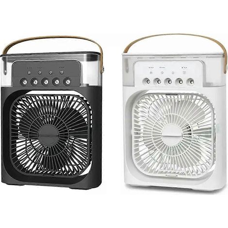 Ventilateur portable 3 en 1 avec climatiseur, petit rafraîchisseur d'air, veilleuse LED et humidificateur. (1/5)