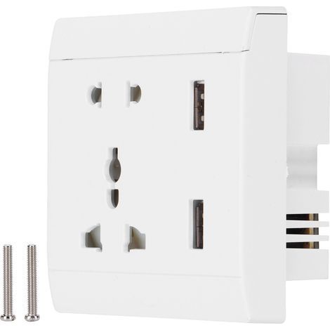 Prise de courant murale multifonctionnelle 13A avec 2 ports USB, amélioration de l'habitat 110/ (1/5)