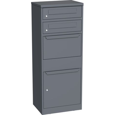 Bc-elec - HXXPB005-2MA Cassetta per pacchi XXL con doppia cassetta postale in acciaio zincato antracite 5039128 cm (1/5)