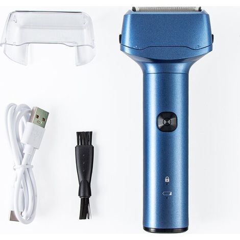 rasoir electriques hommes-Rasoir électrique à grille pour homme – Mini-rasoir avec écran LED et 3 lames flottantes – Étanche IPX7 (utilisation à sec ou sous l'eau) – Verrouillage de voyage – Tondeuse