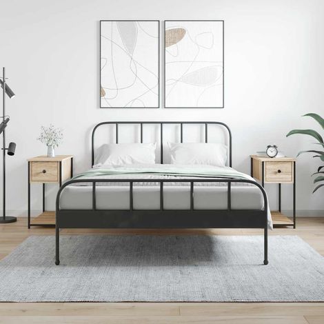 vidaXL Mesitas noche 2 uds madera ingeniería roble Sonoma 30x60x60 cm (1/5)