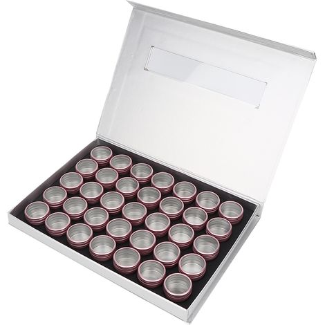 Boîte de rangement vide à 35 emplacements pour bijoux et accessoires de manucure, avec porte-embouts et outils pour ongles (or rose et argent) (1/5)