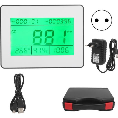 Enregistreur multifonction CO2 TL‑2000A, moniteur qualité d'air avec température et humidité, prise UE 100‑240V (1/5)