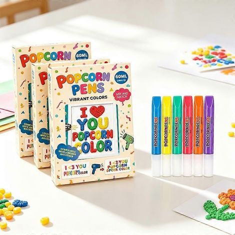 18 pcsEnsemble de stylos à dessin 3D à bulles, marqueurs de peinture à effet popcorn activés par la chaleur, stylos artistiques extensibles pour le dessin créatif et les loisirs créatifs. (1/5)