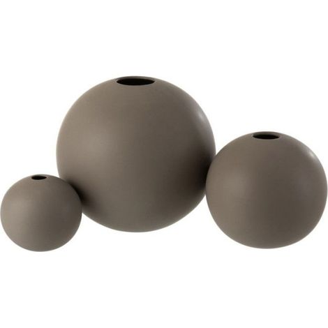 Vase Boule en Grès "Robby" 18cm Gris Foncé (1/2)