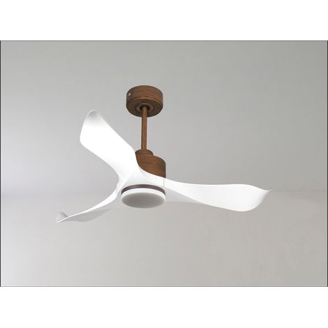 Modulo de KlassFan - Super destratificateur et ventilateur DC 106 cm Chrome pales bois sombre sans Lumière 15 à 20 m² (1/5)