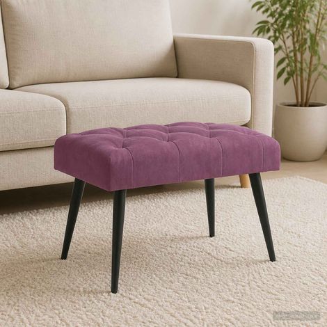 vidaXL Panchina con bottoni imbottiti Viola 60 x 40 x 45 cm Velluto