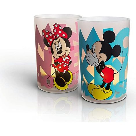 Candela LED Disney, Minnie e Topolino , 2 Pezzi