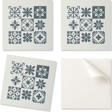 Azulejos de vinilo autoadhesivos para pared con estampados geom茅tricos de 9x30x30 cm.