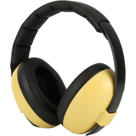 CASQUE ANTI-BRUIT Protection auditive de sommeil conception pliable cache-oreilles pour bébé enfant (jaune) (1/4)