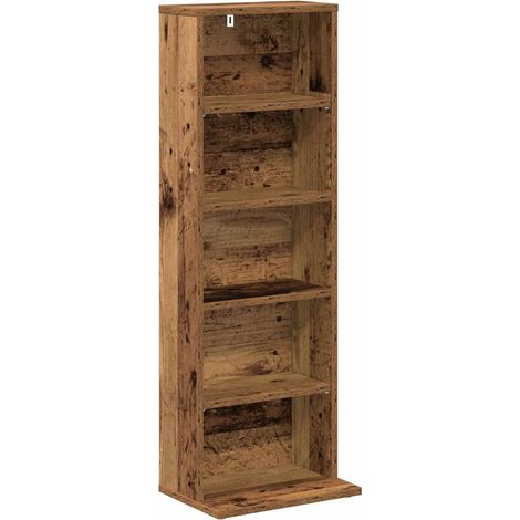 CD Cabinet Old Wood 33 x 23.5 x 97.5 cm Engineered Wood vidaXL (1/5)