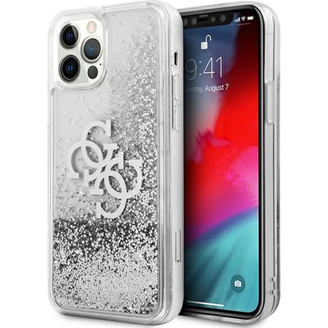 Hülle für iPhone 12 Pro Max, Guess Big Liquid Glitter Silber (1/5)