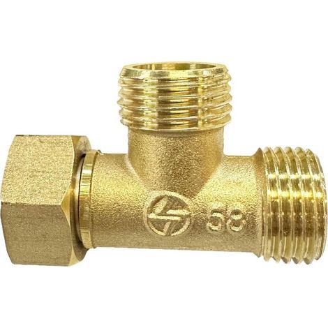 Connecteur en T 3 voies 1,27 cm de diamètre Pour raccordement de tuyaux d’air/eau/gaz/coupleur (type C) (1/5)