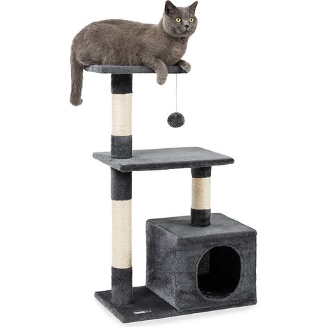 Arbre à Chat avec Niche et Balle en Peluche, Hauteur 85 cm, Arbre à Chat en sisal (1/5)