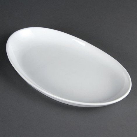 Assiettes Creuses Ovales Blanches Whiteware 304mm (Lot de 4) - Ref CC890 - Olympia (1/3)